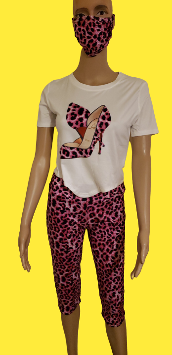 2 piece women shoes printed