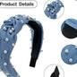 Headband blue jean pearl
